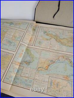 HUGE Russian world atlas SEA ATLAS 3 /? 3 1958 Soviet Union USSR