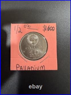 Hard to find! 1990 USSR 10 Rubles Palladium 0.999 Russian Ballet Coin KM#196
