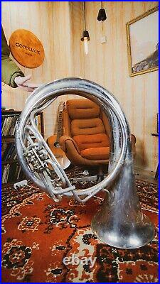 Helicon Vintage Original USSR Soviet Brass Musical Wind Instrument Tuba Pipe