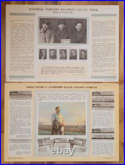 History of the All-Union Communist Party Stalin Posters, Big Vintage USSR Soviet