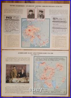 History of the All-Union Communist Party Stalin Posters, Big Vintage USSR Soviet