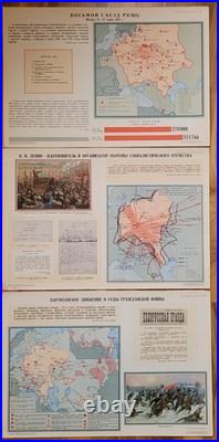 History of the All-Union Communist Party Stalin Posters, Big Vintage USSR Soviet