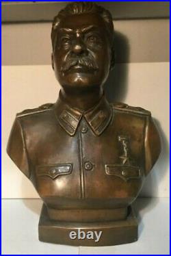 Joseph Stalin Premier of the Soviet Union USSR Bust Bronze 11.6 Original 1938