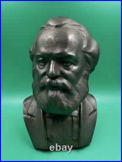 KARL MARX MARKS BUST Soviet Union USSR FIGUR Sculpture METAL VINTAGE ORIGINAL