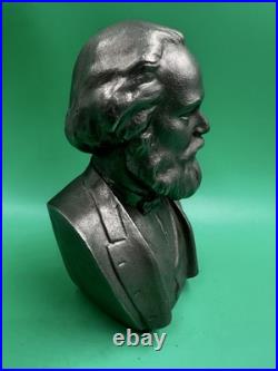 KARL MARX MARKS BUST Soviet Union USSR FIGUR Sculpture METAL VINTAGE ORIGINAL