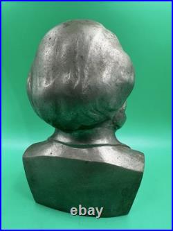 KARL MARX MARKS BUST Soviet Union USSR FIGUR Sculpture METAL VINTAGE ORIGINAL