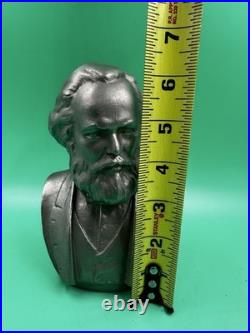 KARL MARX MARKS BUST Soviet Union USSR FIGUR Sculpture METAL VINTAGE ORIGINAL