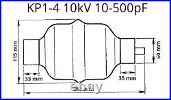KP1-4 10-500pF 10kV Glass Vacuum Variable Capacitor HAM Military RADIO 10000V k