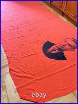 Large VINTAGE 1970 Vintage Soviet Union (USSR) Flag RED BANNER