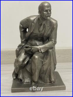 Large Vintage Soviet metal figurine sculpture bust Vladimir Lenin 1960