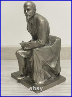 Large Vintage Soviet metal figurine sculpture bust Vladimir Lenin 1960