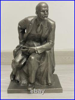 Large Vintage Soviet metal figurine sculpture bust Vladimir Lenin 1960