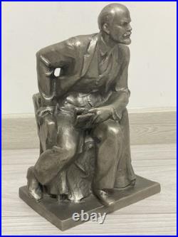 Large Vintage Soviet metal figurine sculpture bust Vladimir Lenin 1960