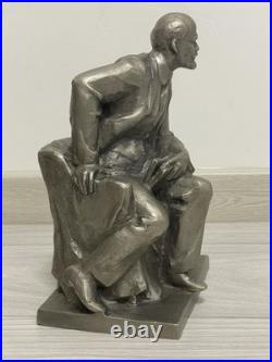 Large Vintage Soviet metal figurine sculpture bust Vladimir Lenin 1960
