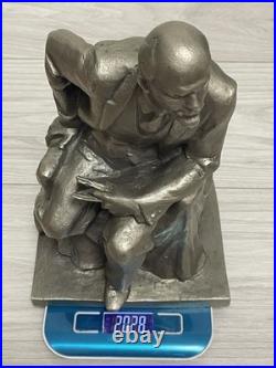 Large Vintage Soviet metal figurine sculpture bust Vladimir Lenin 1960