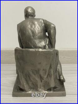 Large Vintage Soviet metal figurine sculpture bust Vladimir Lenin 1960