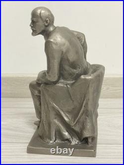 Large Vintage Soviet metal figurine sculpture bust Vladimir Lenin 1960
