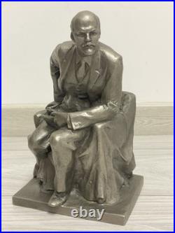 Large Vintage Soviet metal figurine sculpture bust Vladimir Lenin 1960