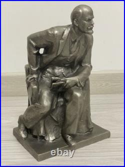 Large Vintage Soviet metal figurine sculpture bust Vladimir Lenin 1960