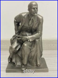 Large Vintage Soviet metal figurine sculpture bust Vladimir Lenin 1960