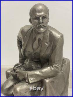 Large Vintage Soviet metal figurine sculpture bust Vladimir Lenin 1960