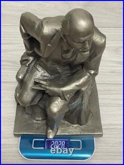 Large Vintage Soviet metal figurine sculpture bust Vladimir Lenin 1960