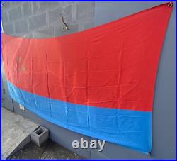 Large vintage Soviet Union flag with hammer and sickle. 130? 260cm