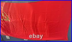 Large vintage Soviet Union flag with hammer and sickle, Cold War era, 127? 260cm