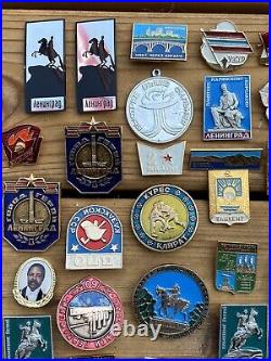 Lot Of 38 USSR Soviet Union Russian Pins Political Military Vintage Russia