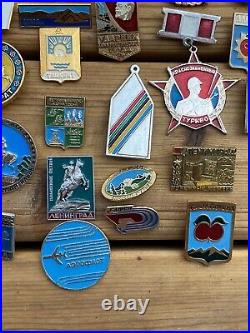 Lot Of 38 USSR Soviet Union Russian Pins Political Military Vintage Russia