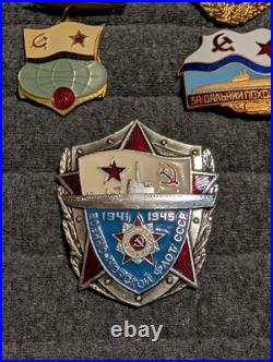 Lot Of 9 Cold War Era Soviet Union Badges/ Medal Mainly Submarine Related