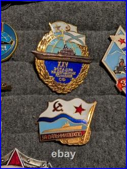 Lot Of 9 Cold War Era Soviet Union Badges/ Medal Mainly Submarine Related