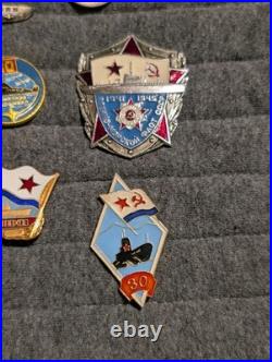 Lot Of 9 Cold War Era Soviet Union Badges/ Medal Mainly Submarine Related