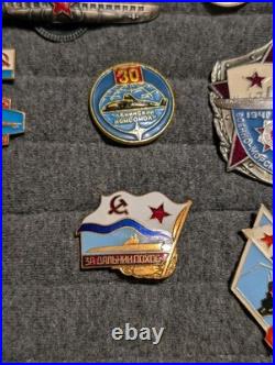 Lot Of 9 Cold War Era Soviet Union Badges/ Medal Mainly Submarine Related