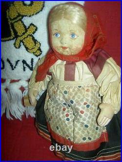 Lovely vintage, Russian cloth label Soviet Union stockinette 10 doll, all orig