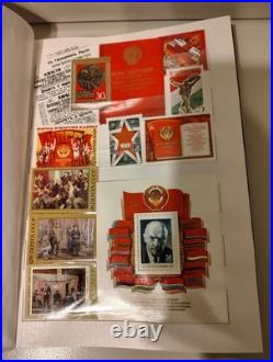MINT USSR Soviet Stamp Collection Album Book 18 Pages Space Olympics Art Navy