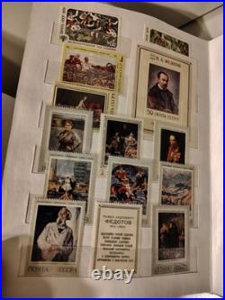 MINT USSR Soviet Stamp Collection Album Book 18 Pages Space Olympics Art Navy