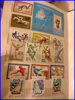 MINT USSR Soviet Stamp Collection Album Book 18 Pages Space Olympics Art Navy