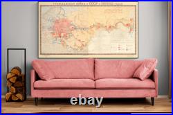 Map of Russia During Russian Revolution CCCP Soviet Union USSR Print Poster