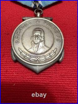 Medal of Ushakov, Military Award from Soviet Union, solid silver #845