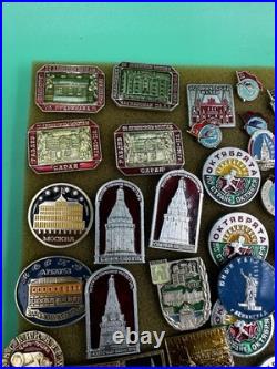 Mixed Lot Of Ussr Soviet Union Russian Enamel Pins, Badges, Medals, Communism