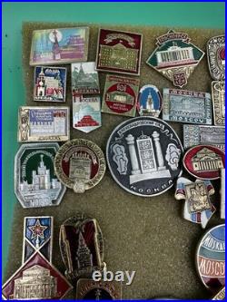 Mixed Lot Of Ussr Soviet Union Russian Enamel Pins, Badges, Medals, Communism
