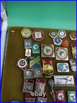 Mixed Lot Of Ussr Soviet Union Russian Enamel Pins, Badges, Medals, Communism