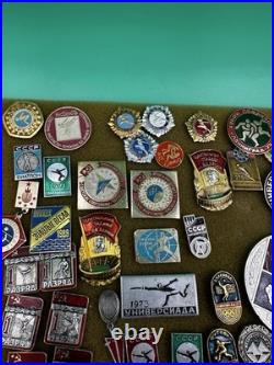 Mixed Lot Of Ussr Soviet Union Russian Enamel Pins, Badges, Medals, Communism