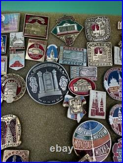Mixed Lot Of Ussr Soviet Union Russian Enamel Pins, Badges, Medals, Communism