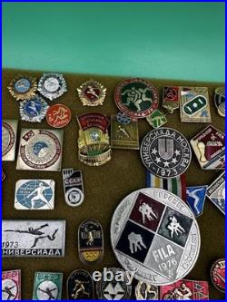 Mixed Lot Of Ussr Soviet Union Russian Enamel Pins, Badges, Medals, Communism