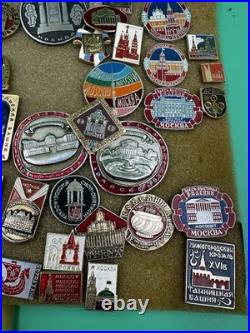 Mixed Lot Of Ussr Soviet Union Russian Enamel Pins, Badges, Medals, Communism