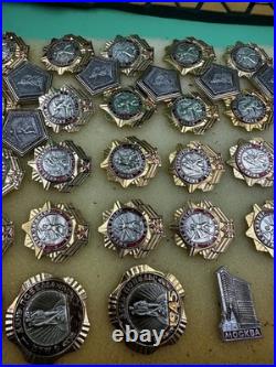 Mixed Lot Of Ussr Soviet Union Russian Enamel Pins, Badges, Medals, Communism