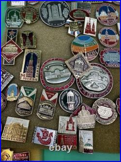 Mixed Lot Of Ussr Soviet Union Russian Enamel Pins, Badges, Medals, Communism