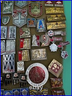 Mixed Lot Of Ussr Soviet Union Russian Enamel Pins, Badges, Medals, Communism